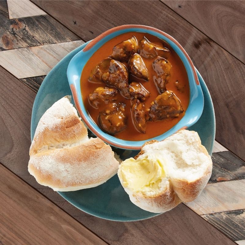 Chicken Livers & Portuguese Roll