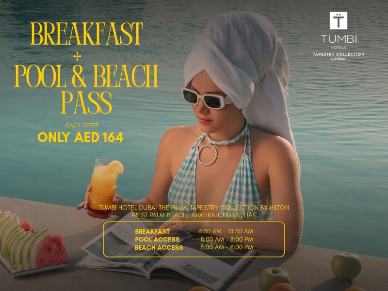 BREAKFAST + POOL & BEACH PASS